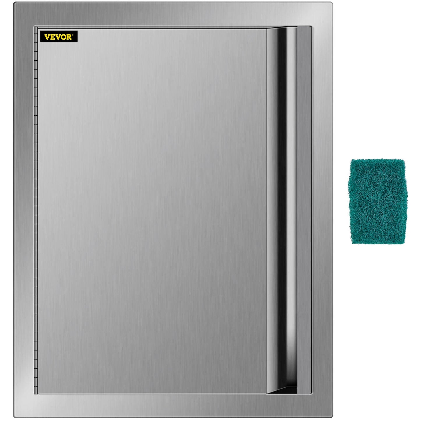 VEVOR Puerta de Acceso para BBQ de 17 Pulgadas de Ancho x 24 Pulgadas de Alto, Puerta de BBQ Vertical de Acero Inoxidable con Manija Empotrada, Puertas de Cocina Al Aire Libre para Isla de BBQ, Estación de Parrilla, Gabinete Exterior