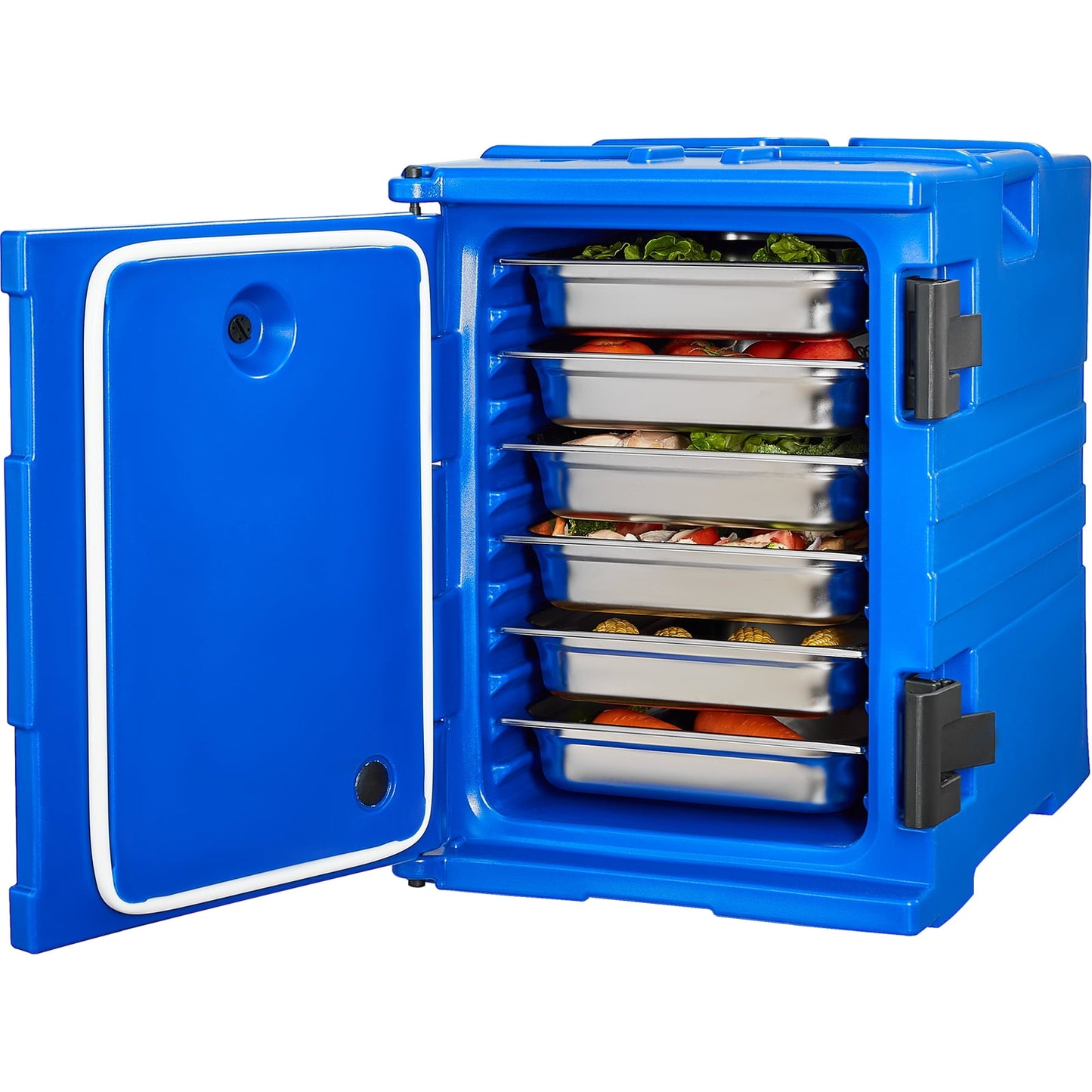 VEVOR Insulated Food Pan Carrier, 95 Qt Hot Box for Catering, Food Box Carrier with Double Buckles, Front Loading Food Warmer with Handles, Stackable End Loader for Restaurant, Canteen