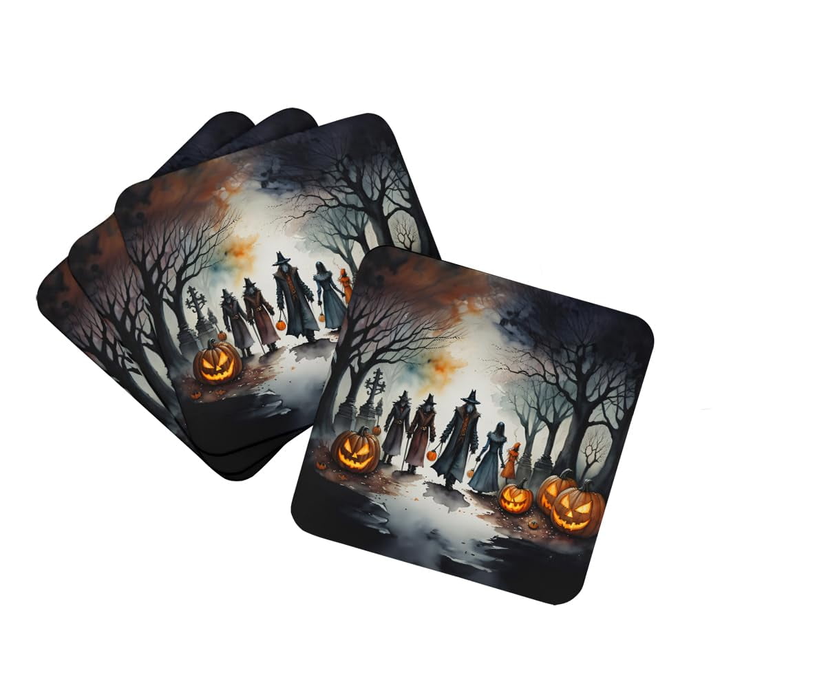 Mummies Spooky Halloween Foam Coaster Set of 4 3.5 in x 3.5 in