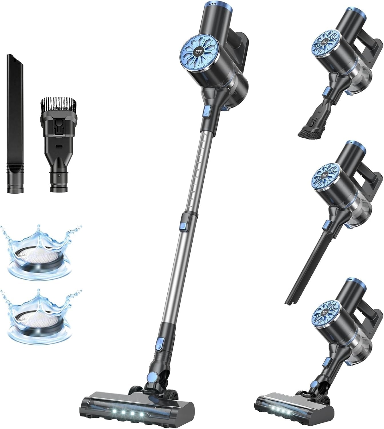 Cordless Vacuum Cleaner,Hicloud Lightweight Stick CVacuum Cleaner for Pet Hair Carpet Floor,WC01