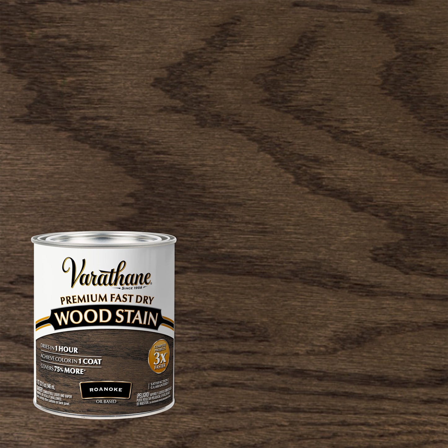 2 Pack, Roanoke, Varathane Premium Fast Dry Wood Stain-370721, Quart