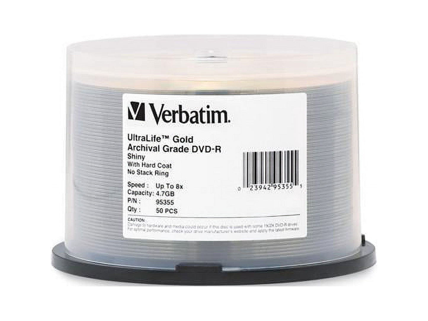 Verbatim UltraLife Gold Archival Grade Storage media 4.7GB 8X DVD-R 50 Packs Spindle Disc Model 95355 - OEM