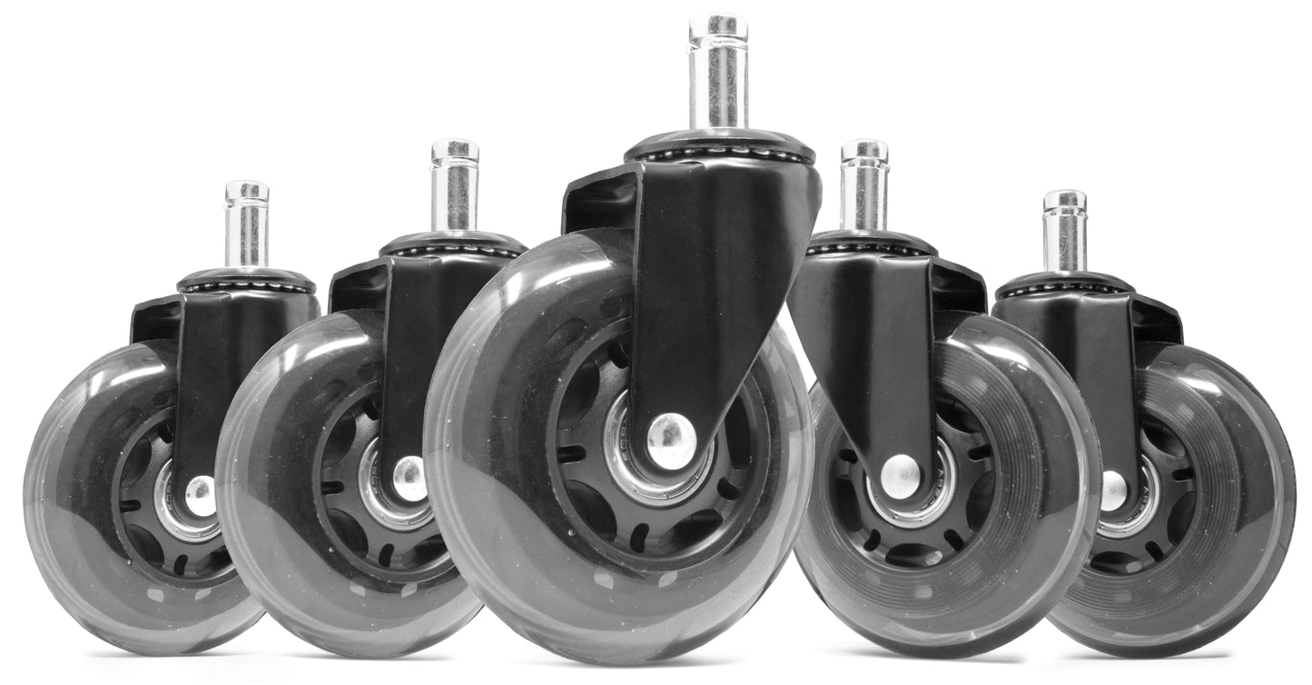 WEN 3-Inch Polyurethane Replacement Office Chair Swivel Caster Wheels, 5-Pack