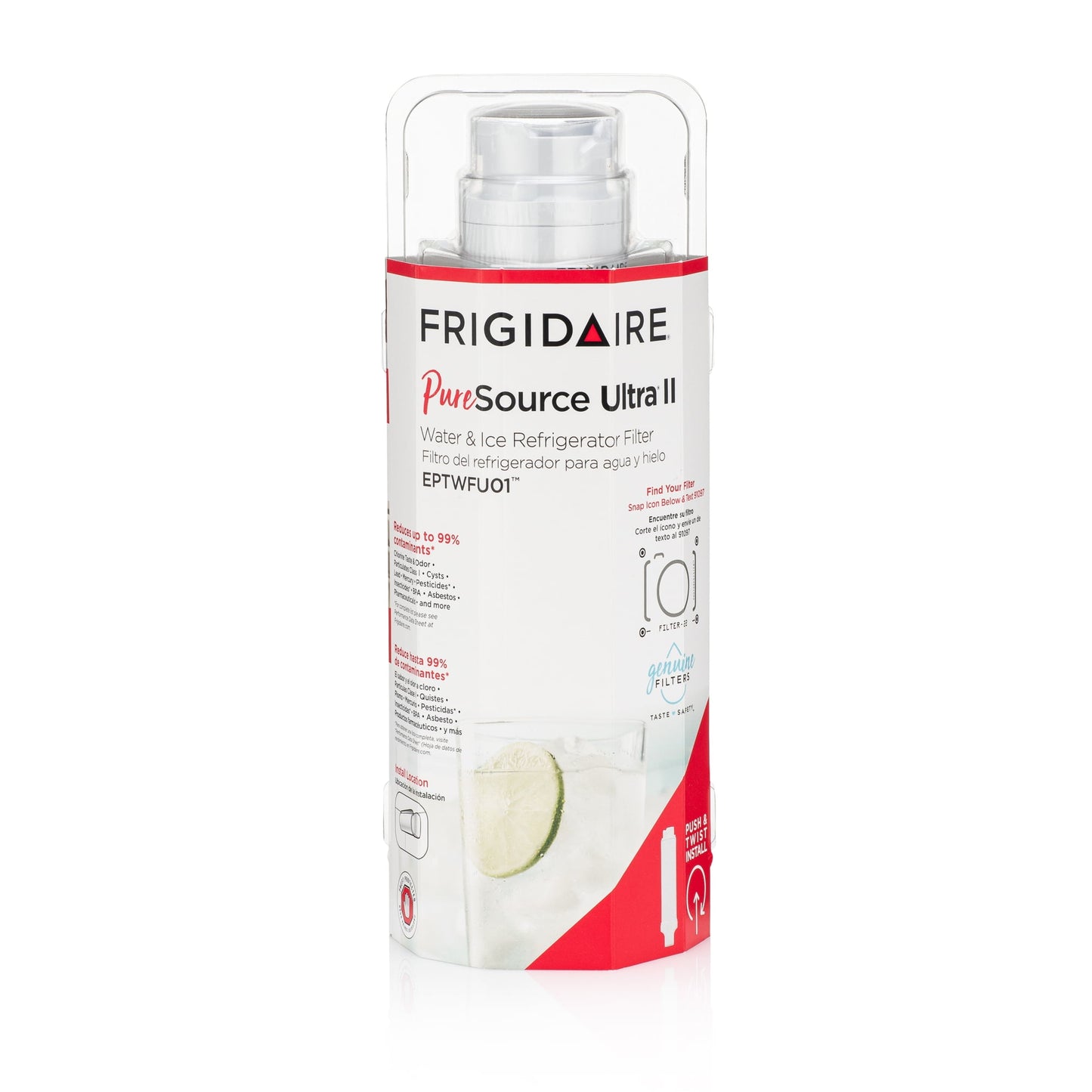 (2 pack) WMEPTWFU01 Frigidaire Filtro de Agua y Hielo para Refrigerador