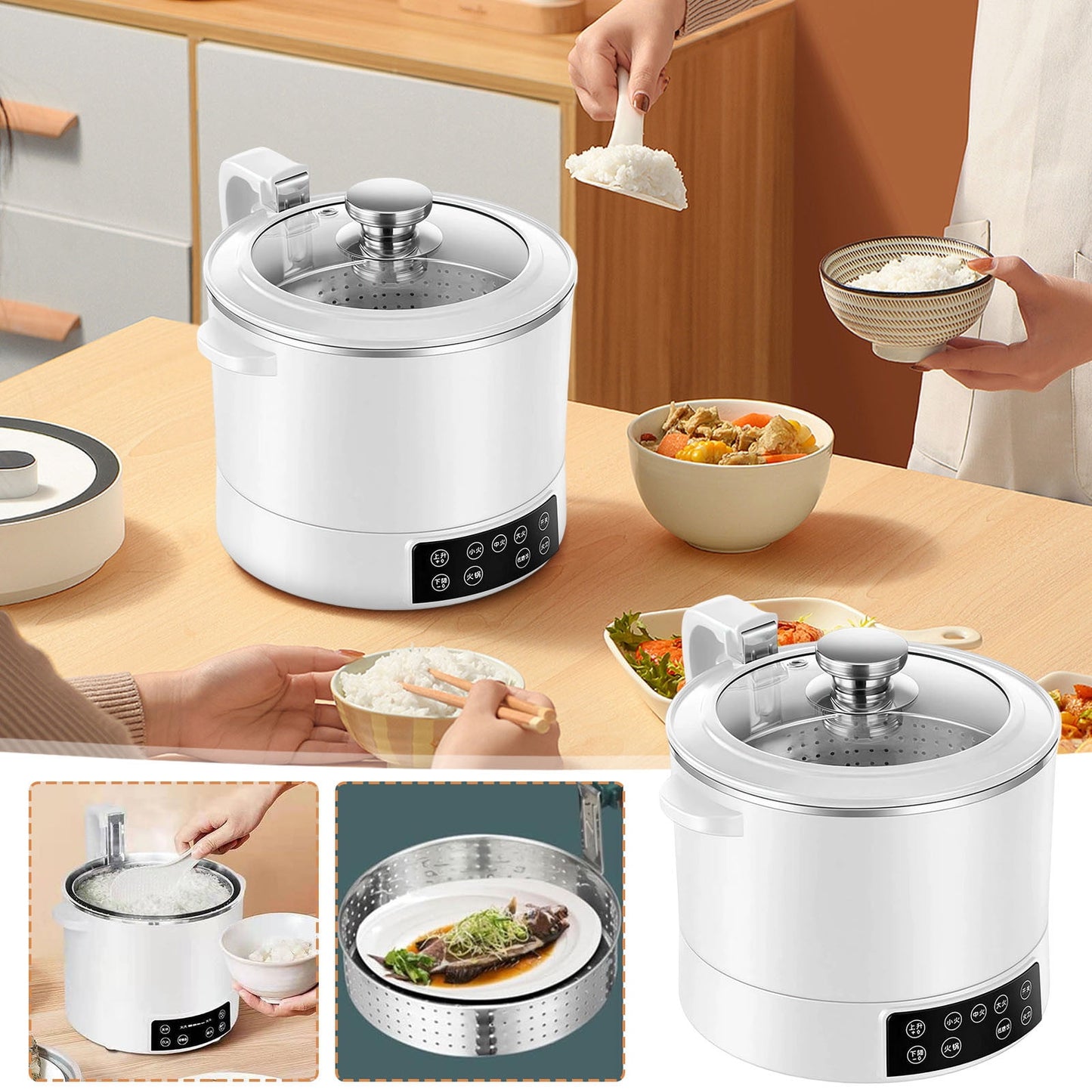 Wdhugt 3 L Lifting Sugar Removal Rice Cooker Low Sugar Rice Cooker With Low Carb Rice Steamers Basket 110V Electric Rice Cooker With Fast Heating Speed 5 Speed