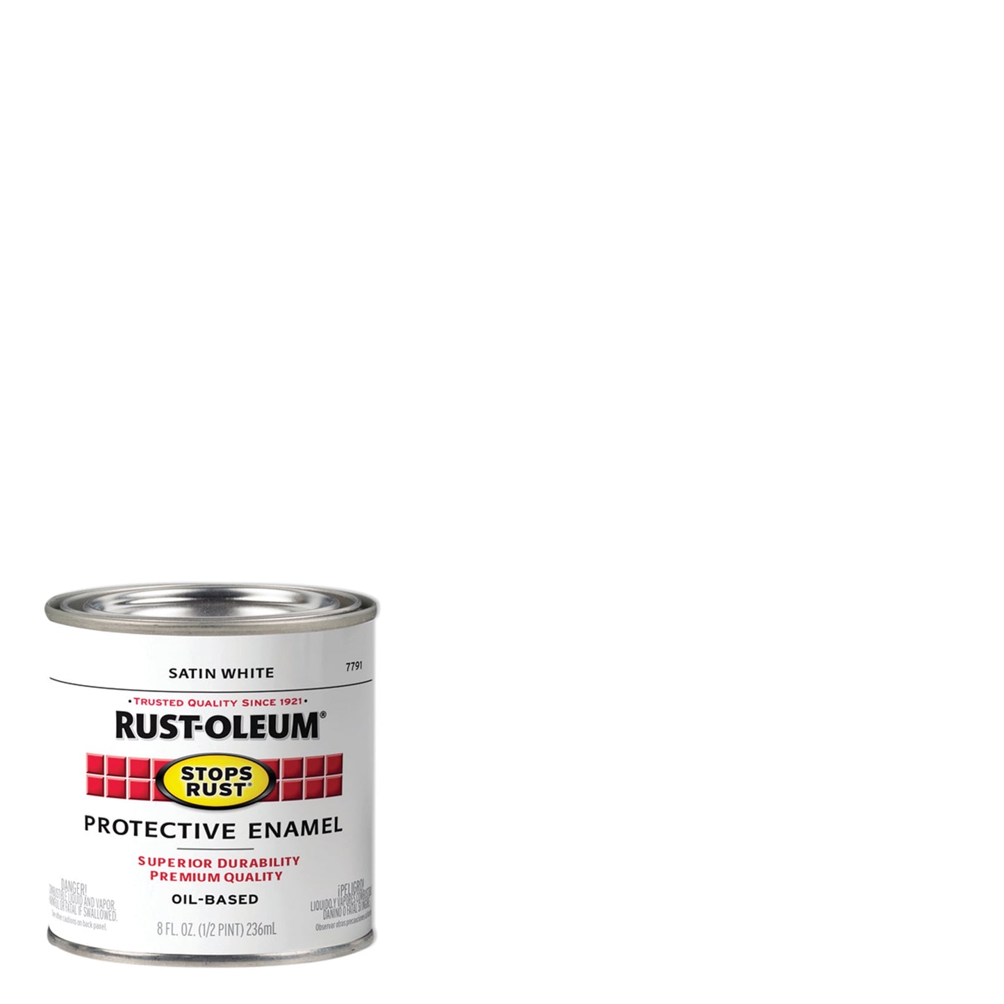 6 Pack, White, Rust-Oleum Stops Rust Satin Protective Enamel- 7791730, 1/2 Pint