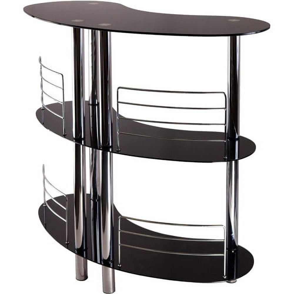 Winsome Wood Martini Entertainment Bar, Black & Chrome Finish