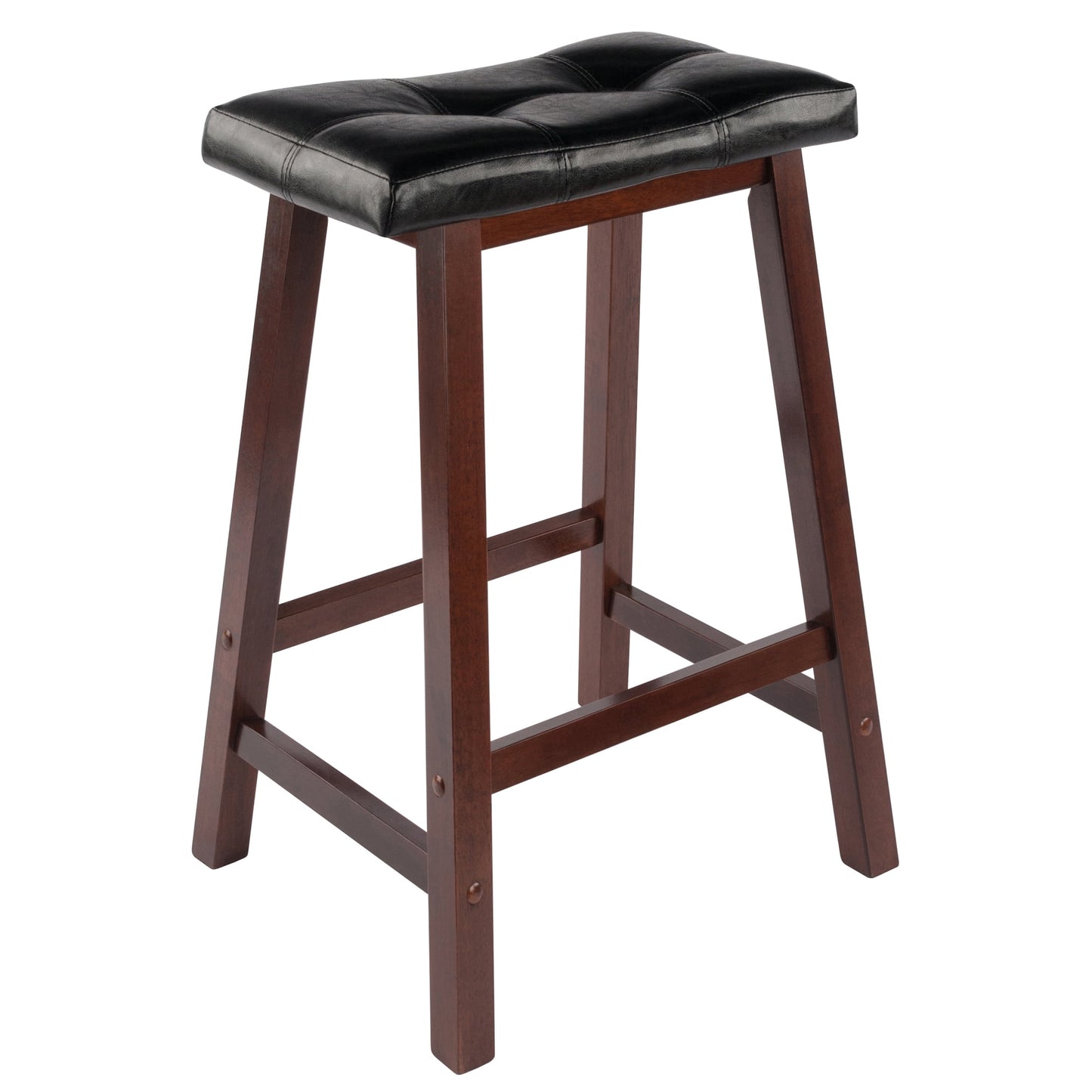 Winsome Wood Mona CojÃn Asiento Tipo Silla de Montar Taburete de Mostrador, Negro y Nogal