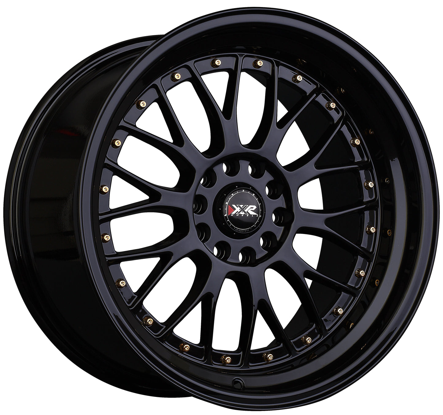 XXR 536 15x8 4x100/4x114.3 20et Black / Gold Rivets Wheel