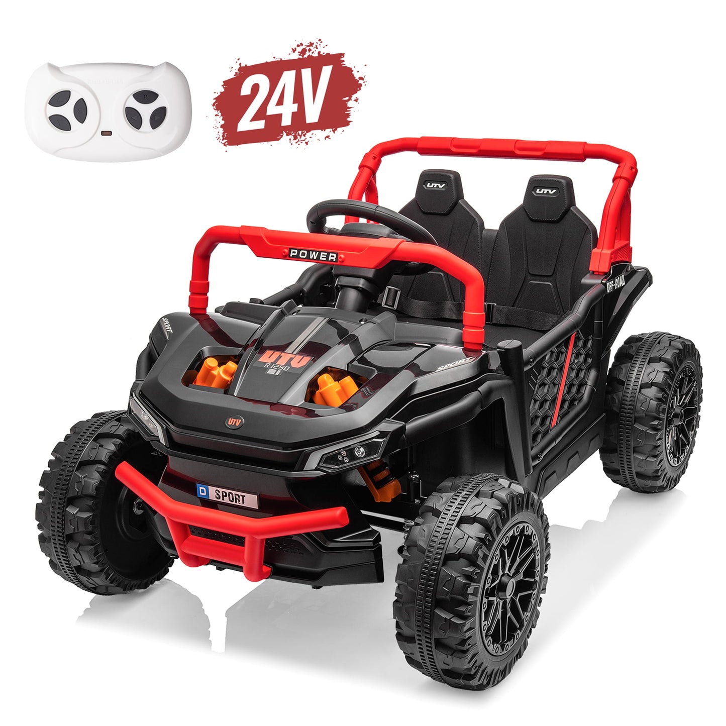 Yeahumalia 24V Ride On Car with Remote Control, Electric UTV Vehicle Power Car Wheels Gift for Kids Toddlers, Blue