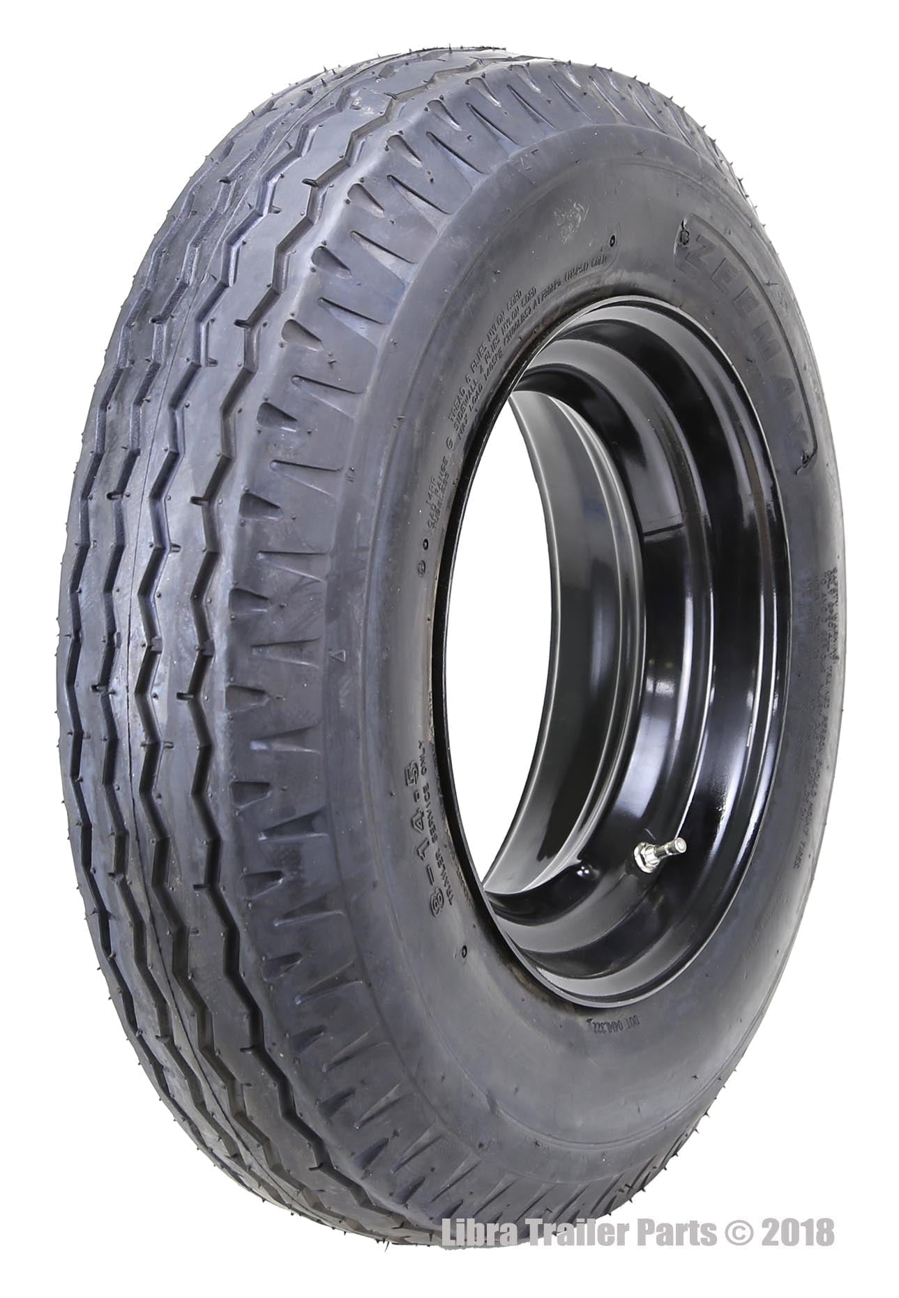 ZEEMAX Highway Trailer Tire Wheel Assembly 7-14.5 7x14.5 12-Ply LR F w/6x14.5 Rim, Set 1
