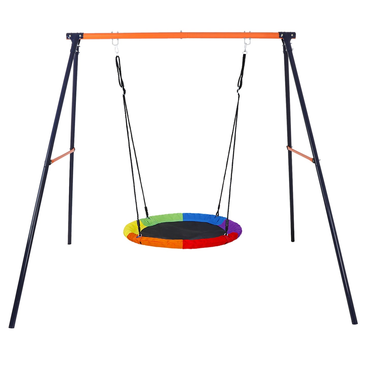 ZENSTYLE Outdoor Spider Swing Set - 40" Tree Web Swing + 72" Steel Frame Stand Combo, Adults Kids Teenagers