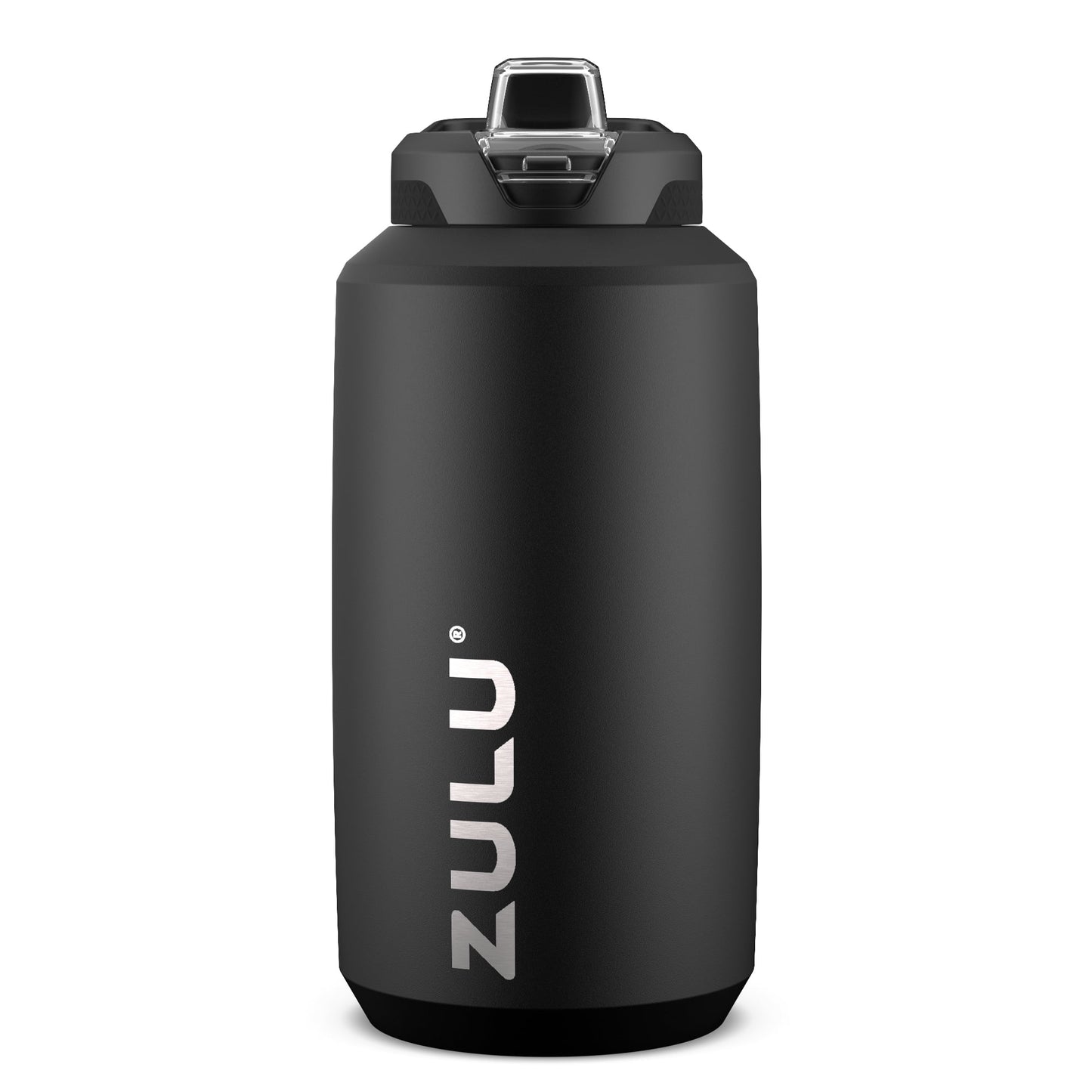Zulu Goals Botella de Agua Tipo Jarra de Acero Inoxidable de Medio Galón de 64oz, Negra