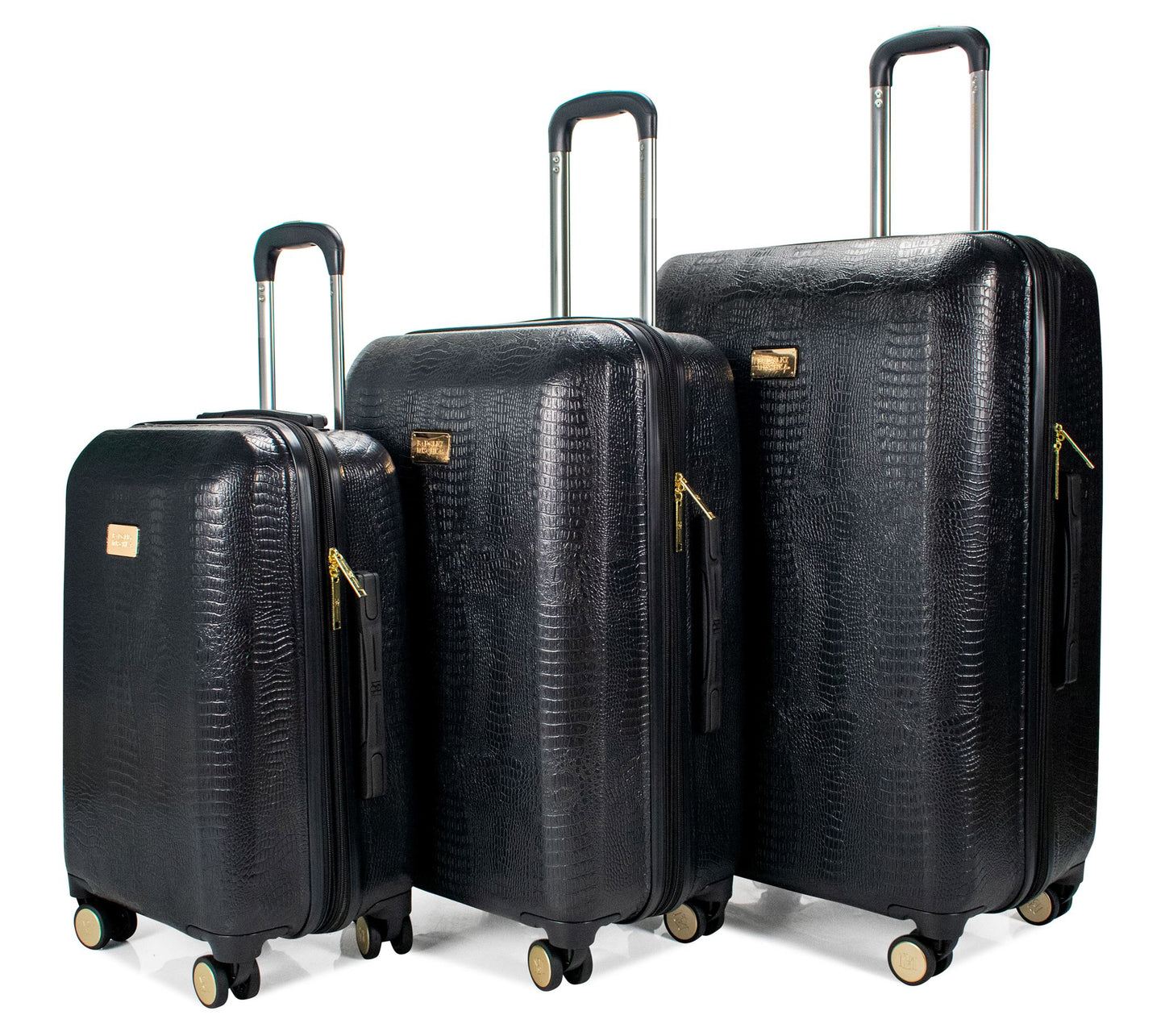 Badgley Mishka Snakeskin 3 Piece Expandable Luggage Set