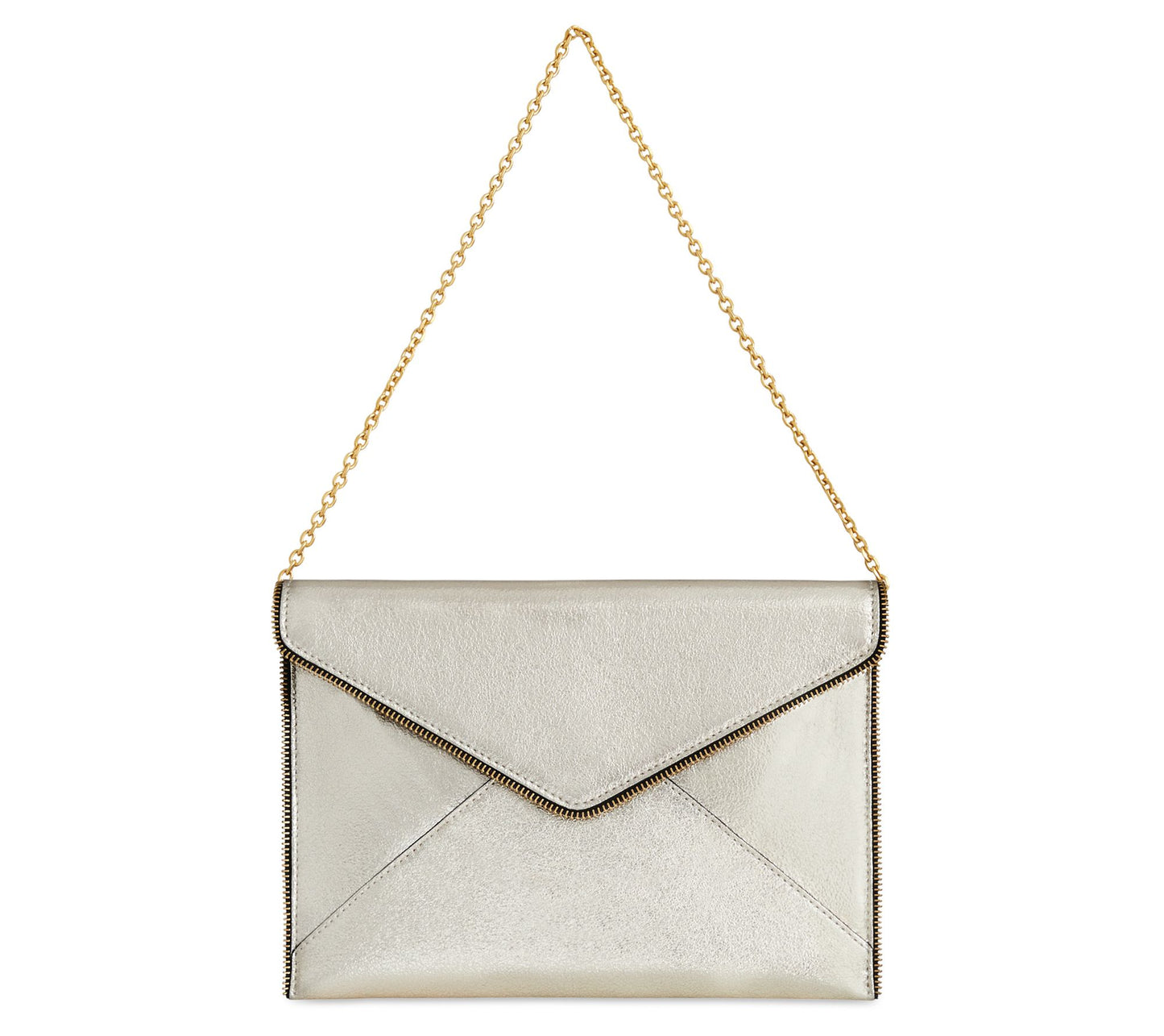 Rebecca Minkoff Leo Leather Clutch with Chain