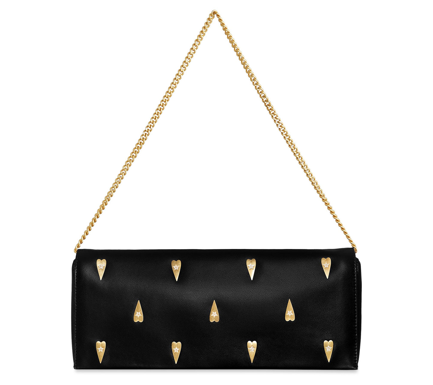 Rebecca Minkoff Slim Leather Clutch with HeartStuds