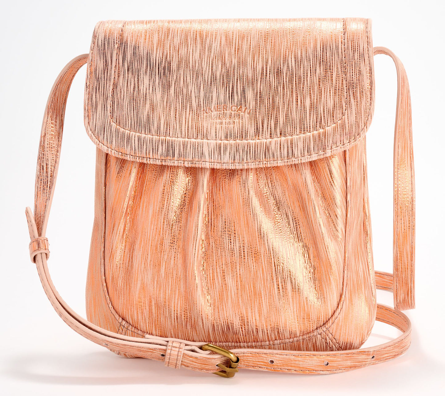 American Leather Co Birch Slim Leather Flap Crossbody