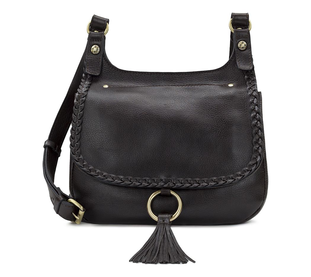 Patricia Nash London Rugged Natural Grain Leather Saddle Bag