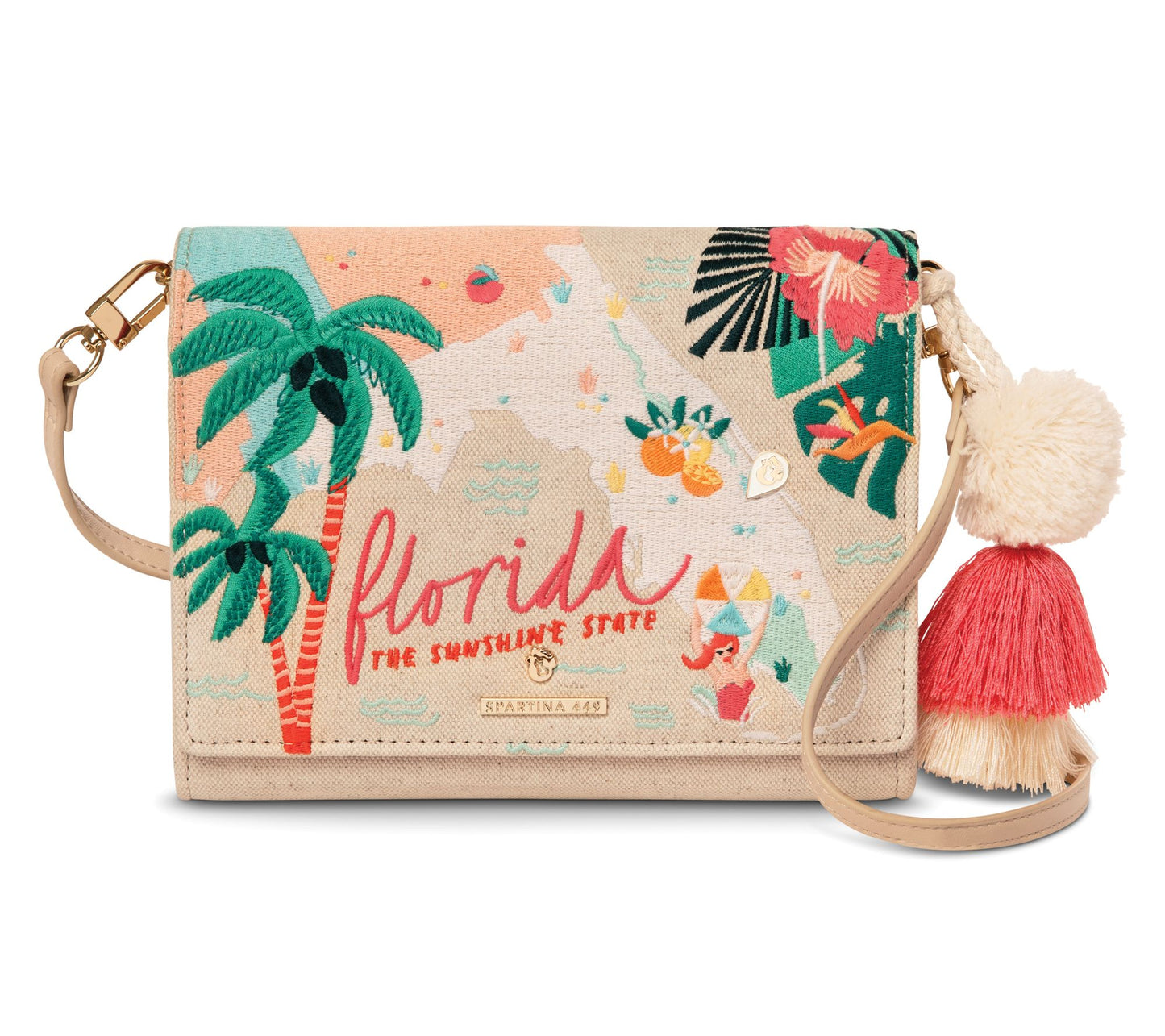 Spartina 449 Greetings From Embroidered Convertible Crossbody