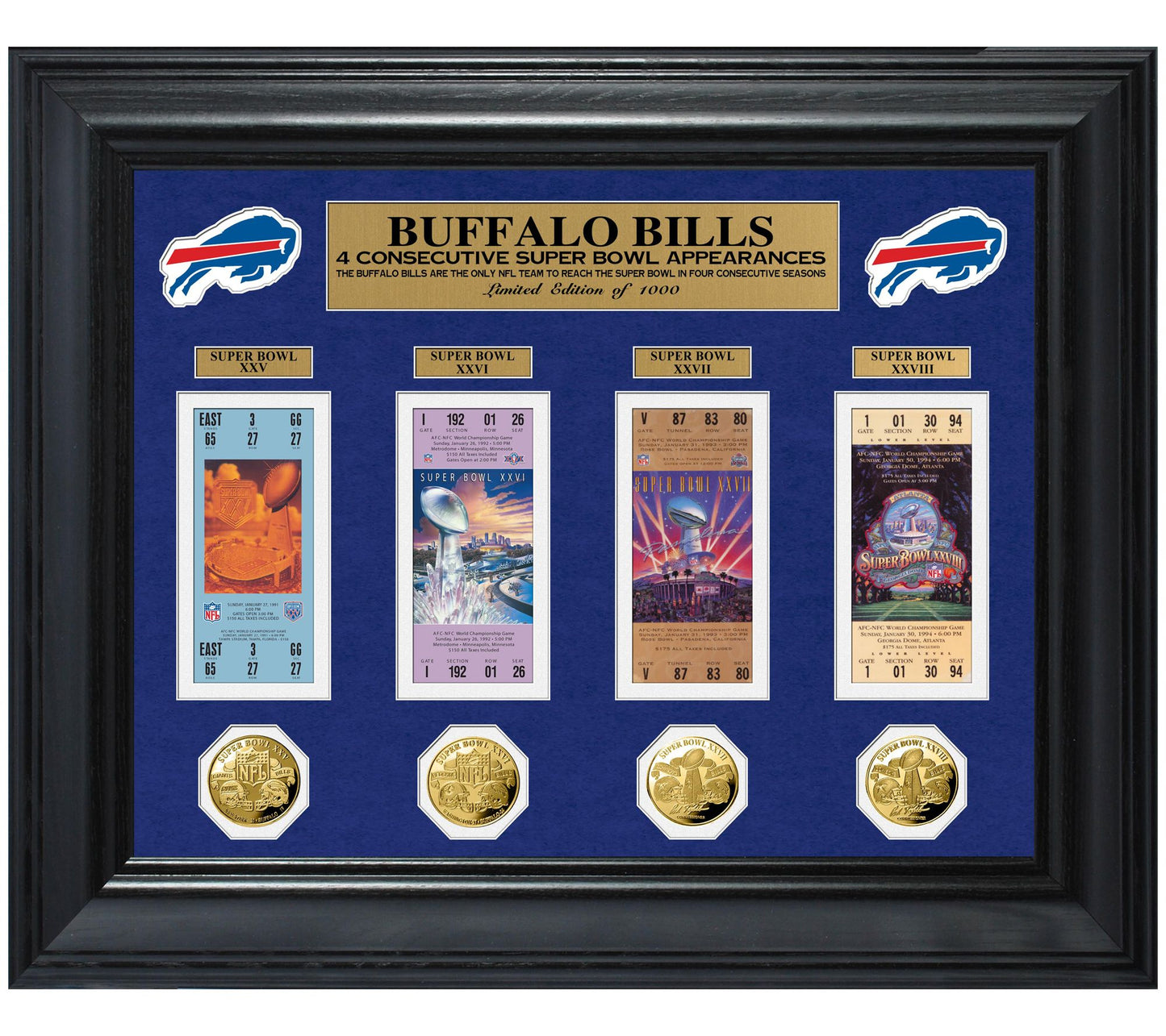 Buffalo Bills 4 Consecutive SB Appearances Deluxe Collection