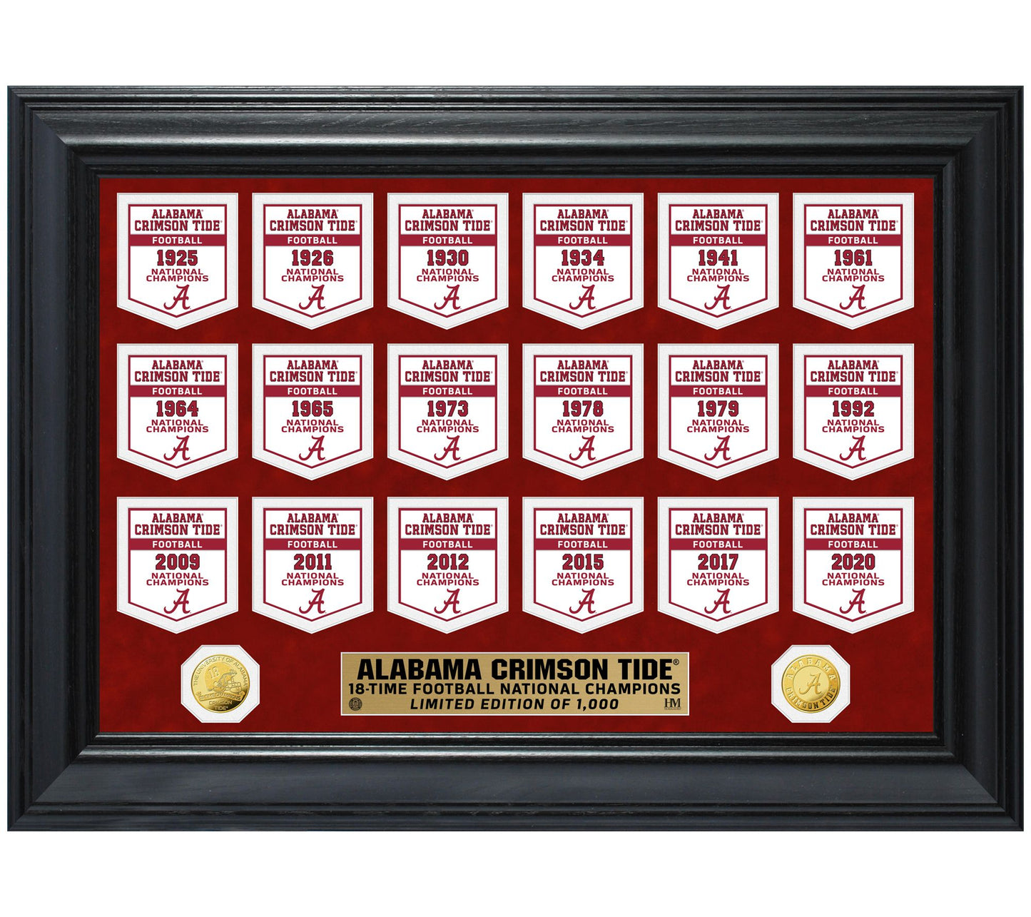Alabama Crimson Tide Gold Coin Deluxe Banner Collection
