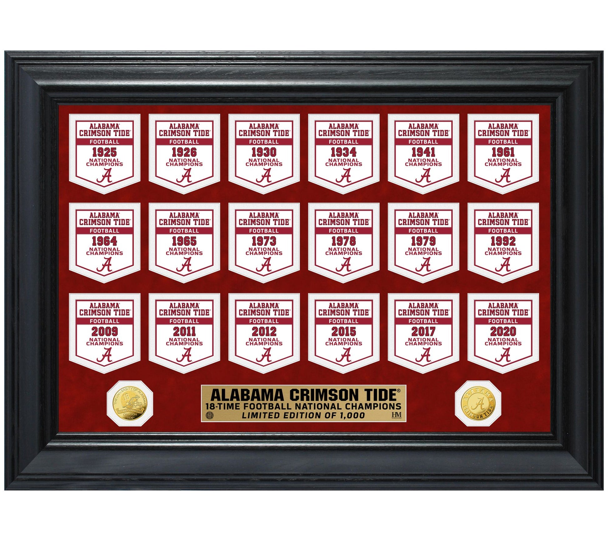 Alabama Crimson Tide Gold Coin Deluxe Banner Collection