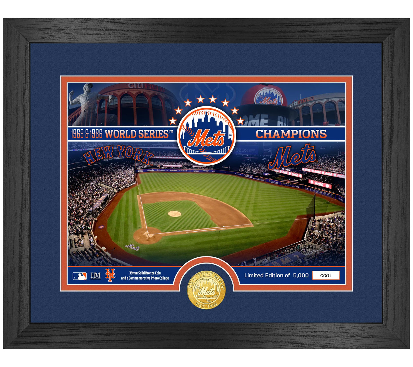 Highland Mint New York Mets Bronze Coin Photo Mint