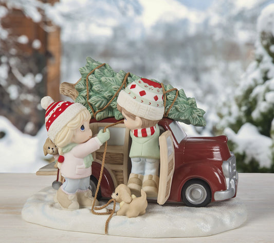 Precious Moments Couple with Tree on Car