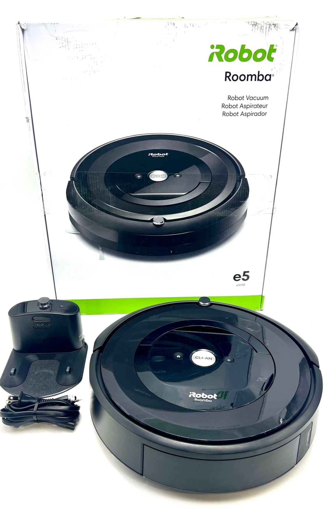 Open Box iRobot Roomba E5 5150 Robot Vacuum Wi-Fi Alexa Self-Charging E515020 - Black