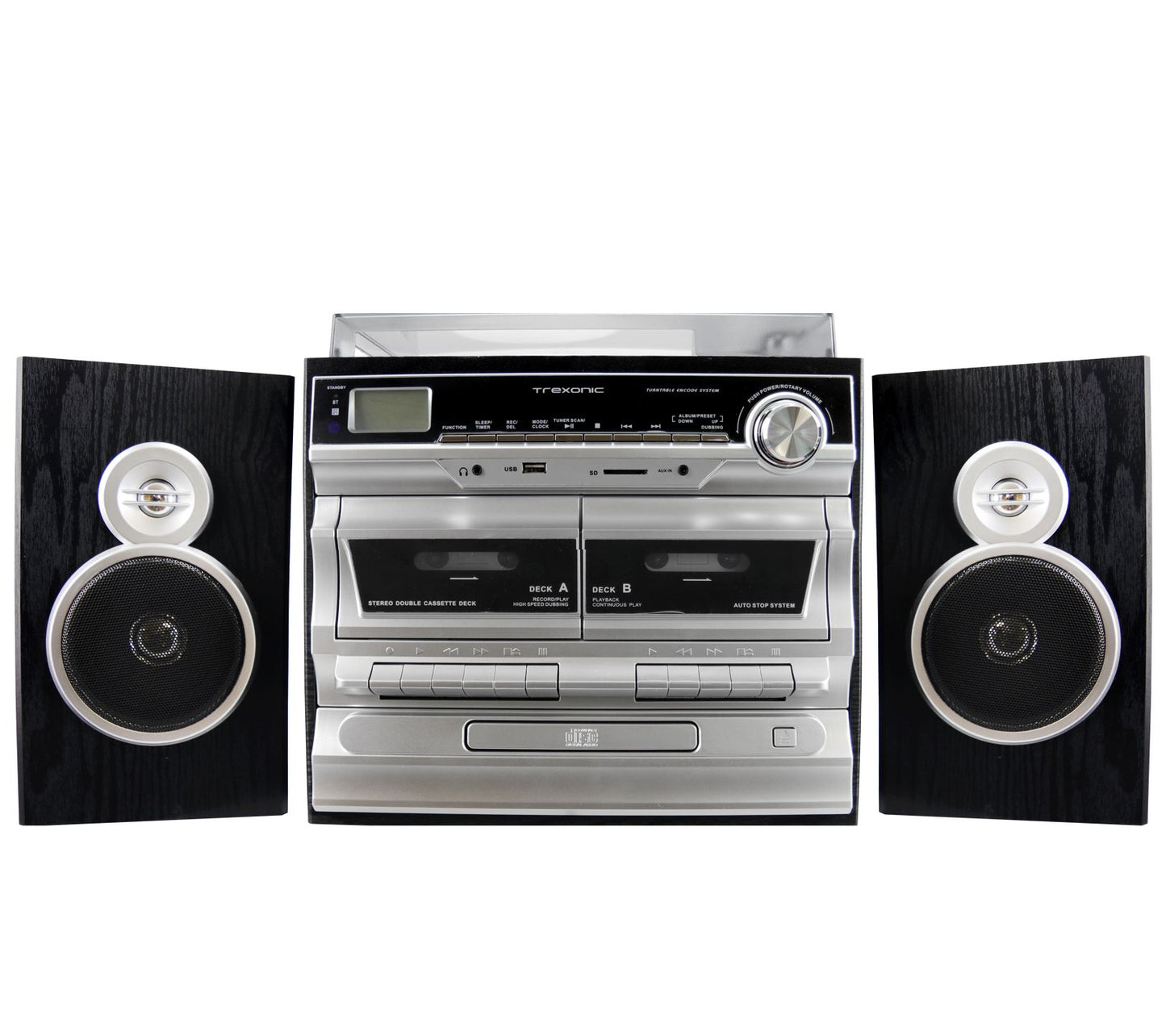 Trexonic 3-Speed Turntable with CD Player and Dual Cassette