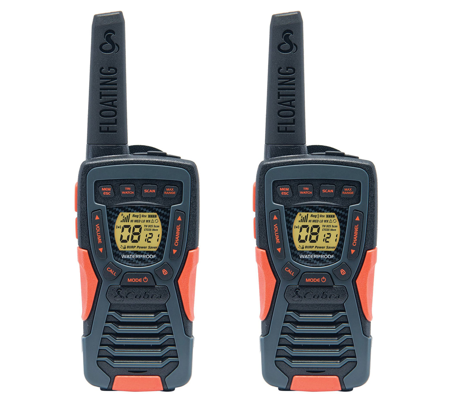 Cobra Floating 37-Mile Range 2-Way Radio 2-Pack