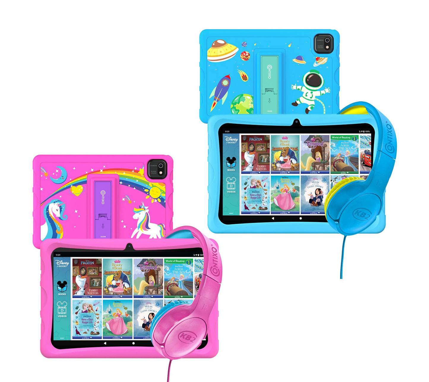 Contixo K103B 10" Kids Tablet & Headphone Combos, Set of 2