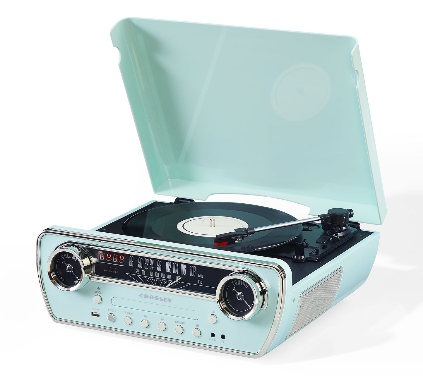 Crosley Powel 7-In-1 Record Player with AM/FM &CD Player