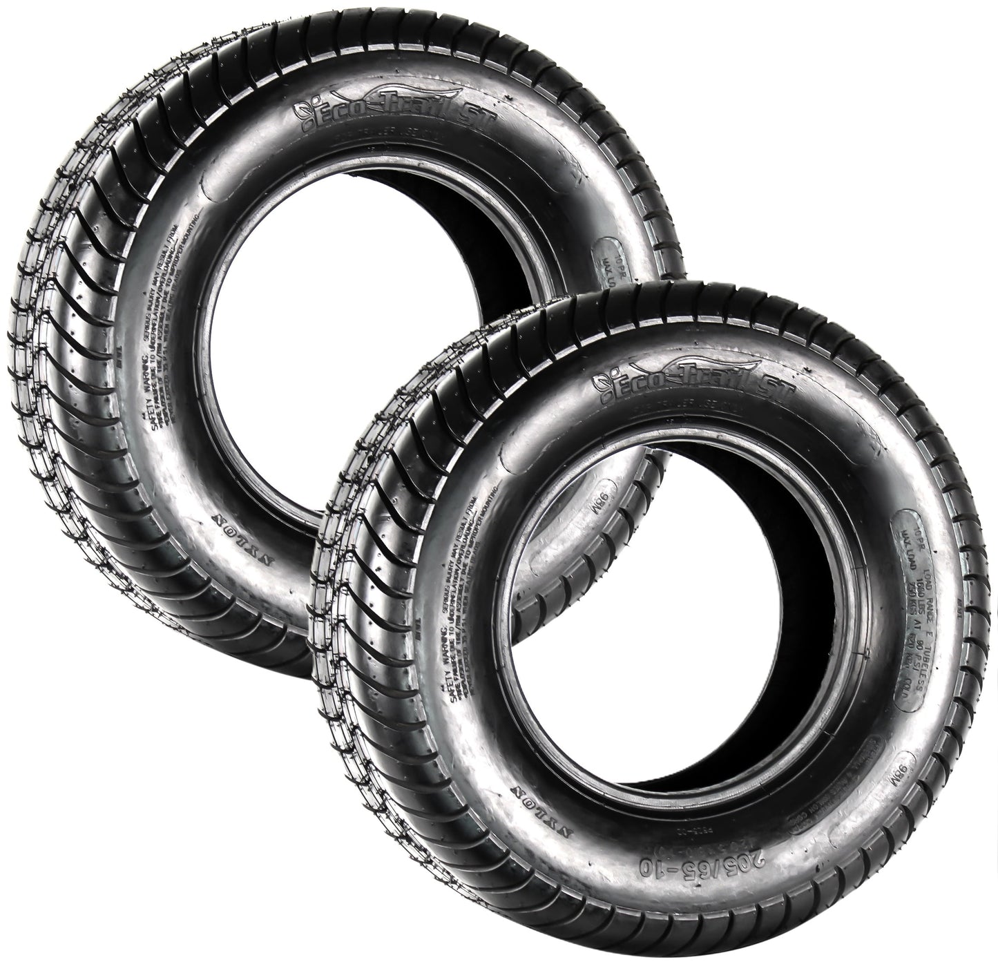 eCustomrim 2-Pack Trailer Tire 20.5x8.0-10 205/65-10 Load Range E 10 Ply Tractor Tire