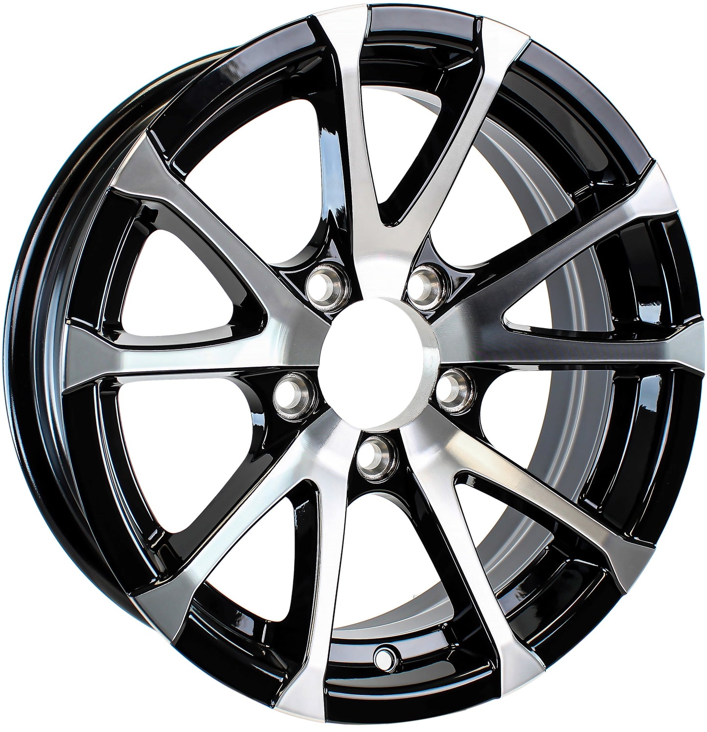 eCustomrim Aluminum Boat Camper Trailer Rim Wheel 5 Lug 14 in. Avalanche V-Spoke/Black