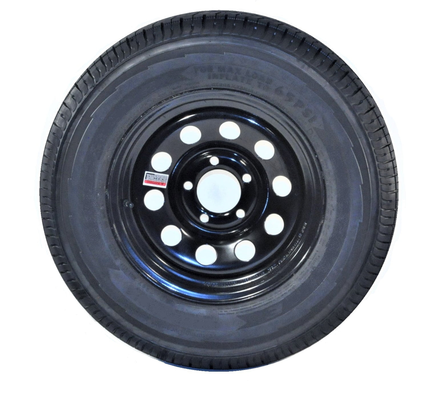 eCustomrim Trailer Tire On Rim ST185/80D13 Load Range C 5-4.5 Black Modular Wheel 3.19 CB