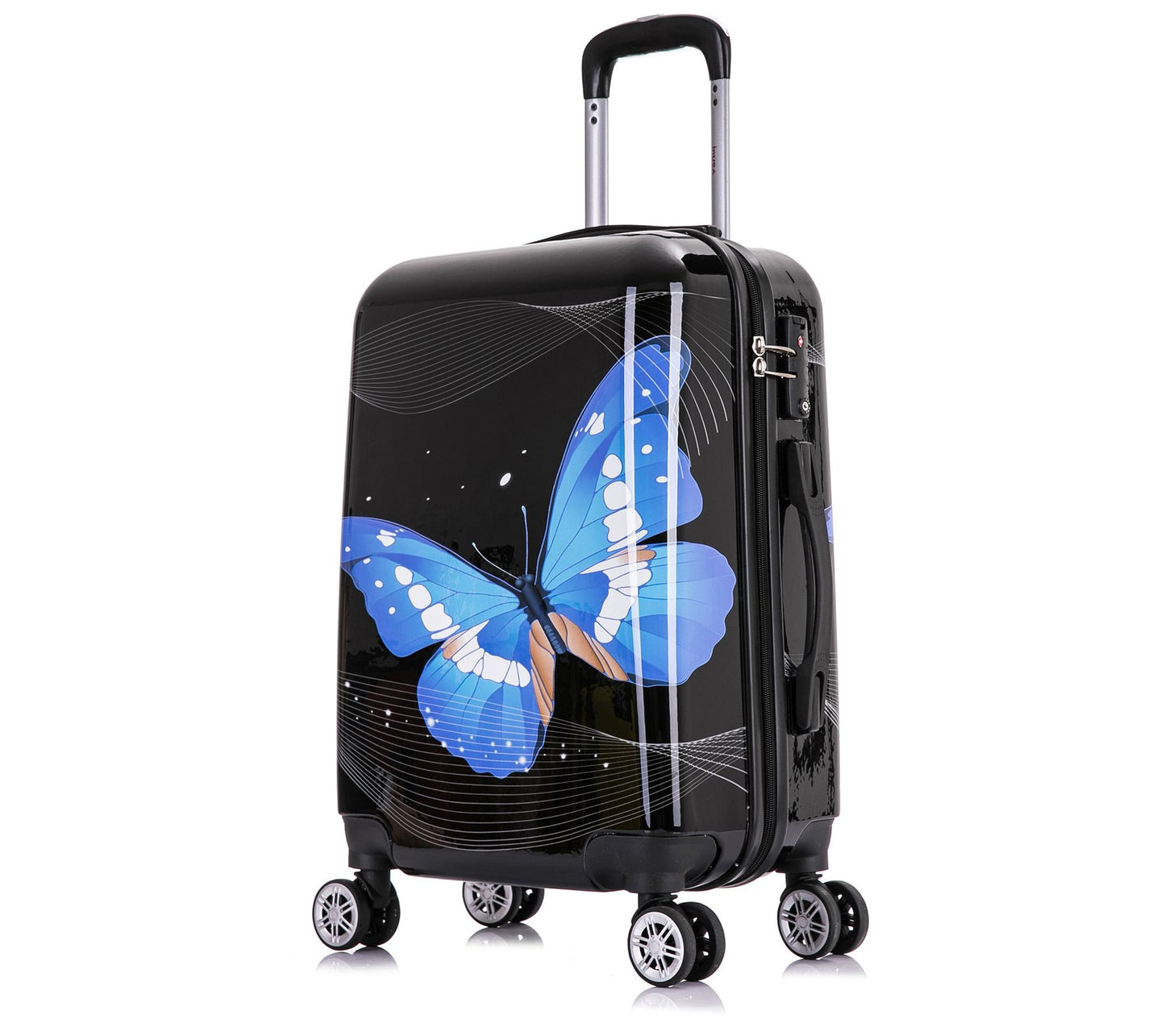 InUSA Black ButterflyLightweight Hardside Spinner 20" Carry O