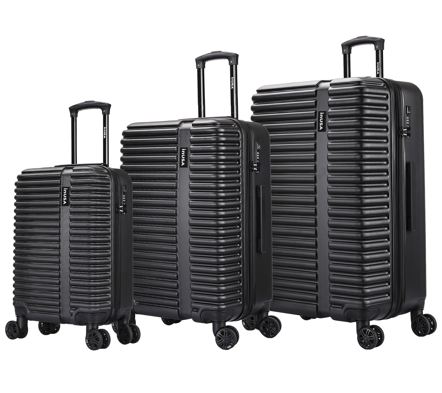 InUSA Hardside Spinner 3-pc Luggage Set- Ally,ack