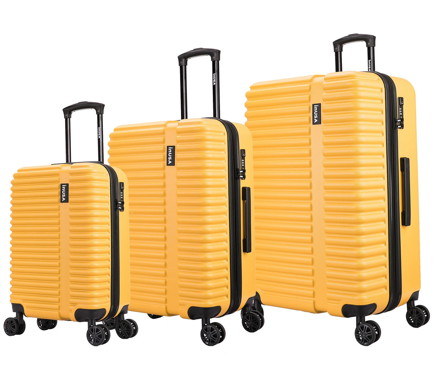 InUSA Hardside Spinner 3-pc Luggage Set- Ally,ustard