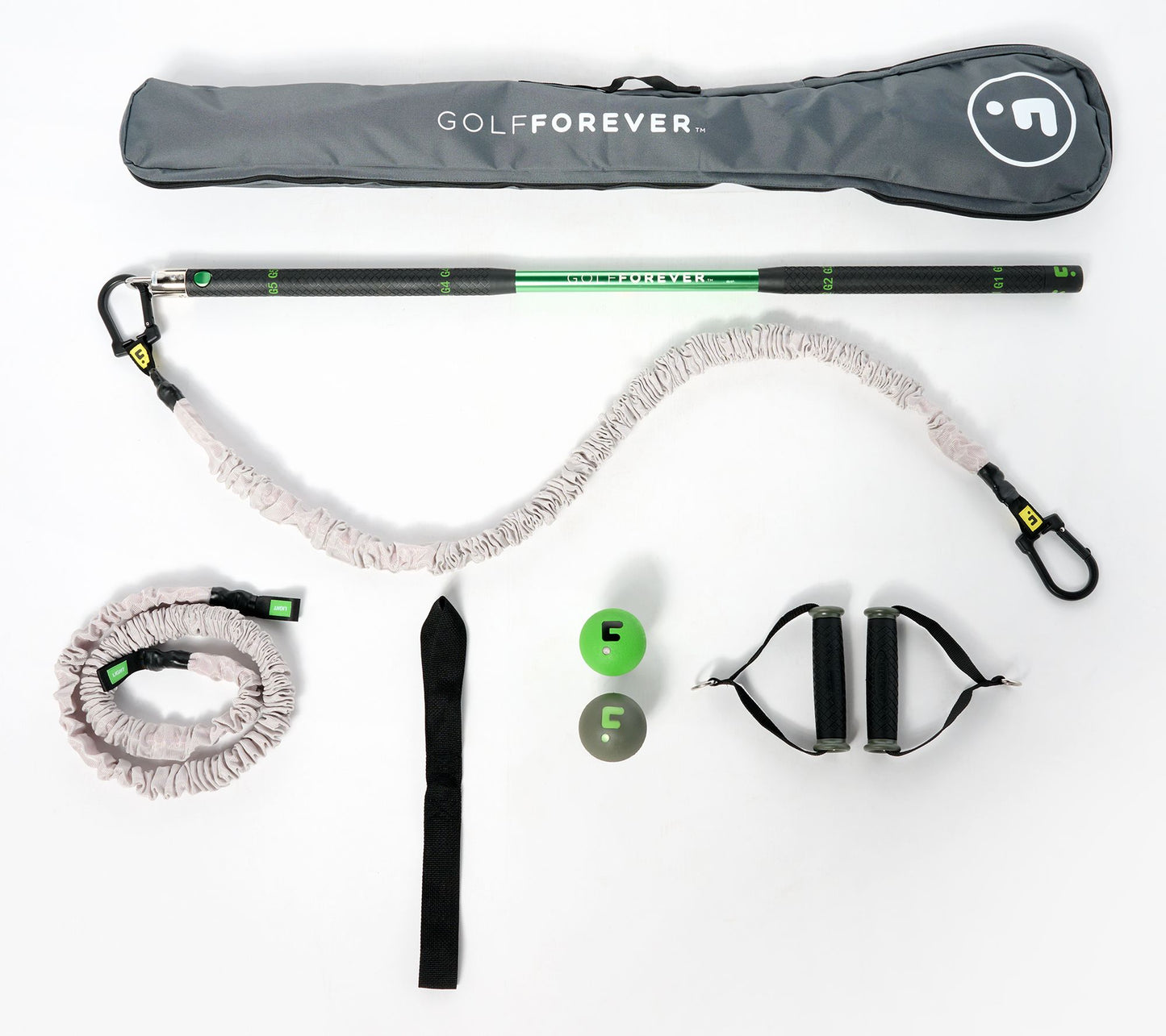 GolfForever Training System w 1-Yr App Membership, Bag & Swing Trainer
