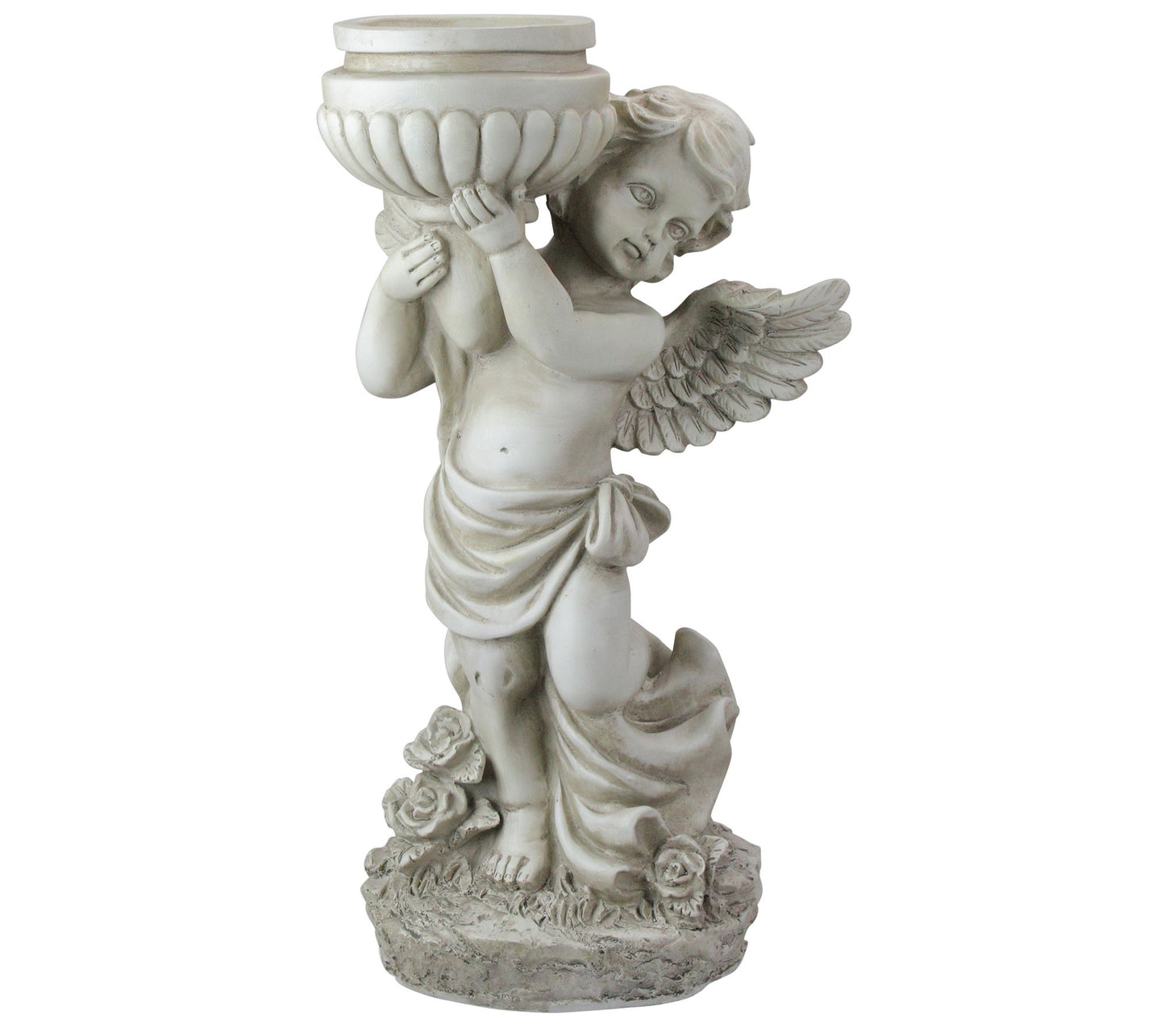 Northlight 17" Angel Cherub Holding a Birdbatharden Statue-R