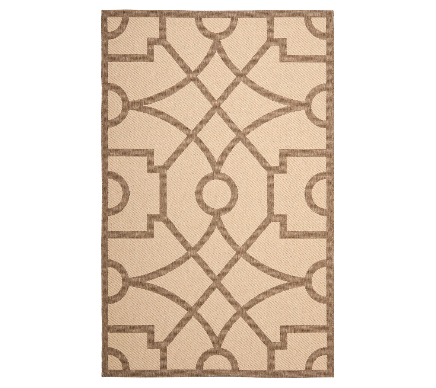 Martha Stewart Outdoor Fretwork Dark Beige 5'3" x 7'7" Rug