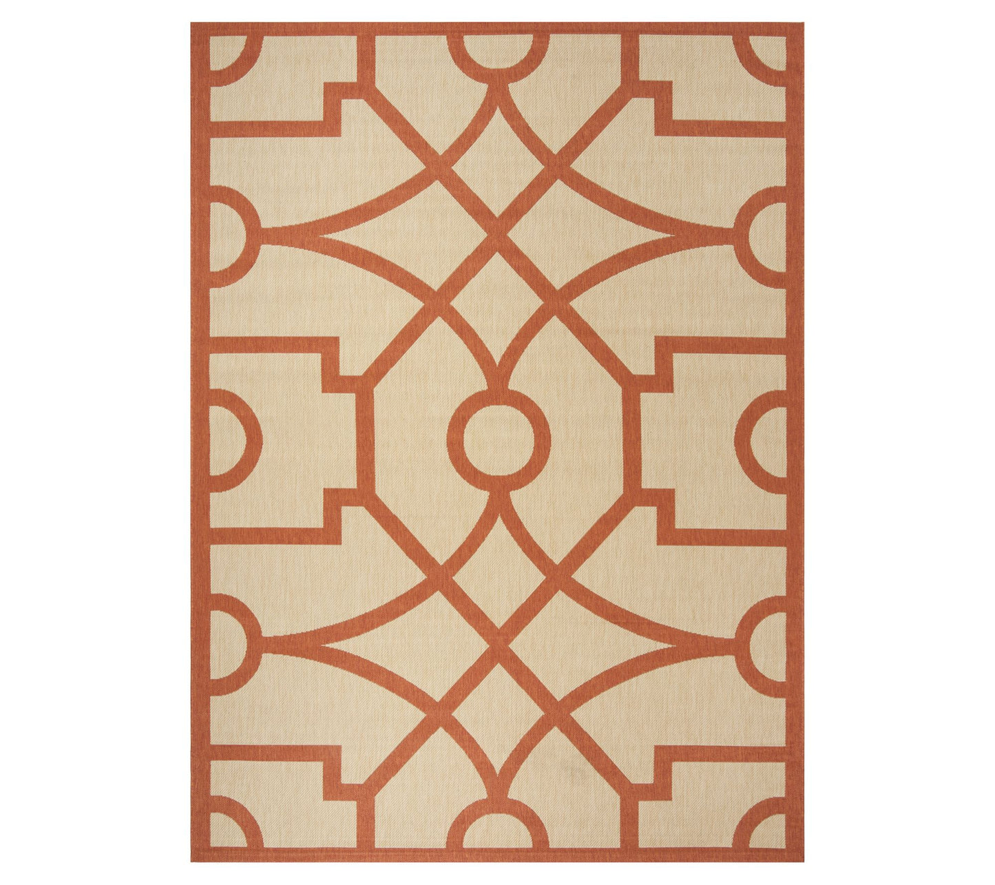 Martha Stewart Outdoor Fretwork Terracotta 5'3"x 7'7" Rug