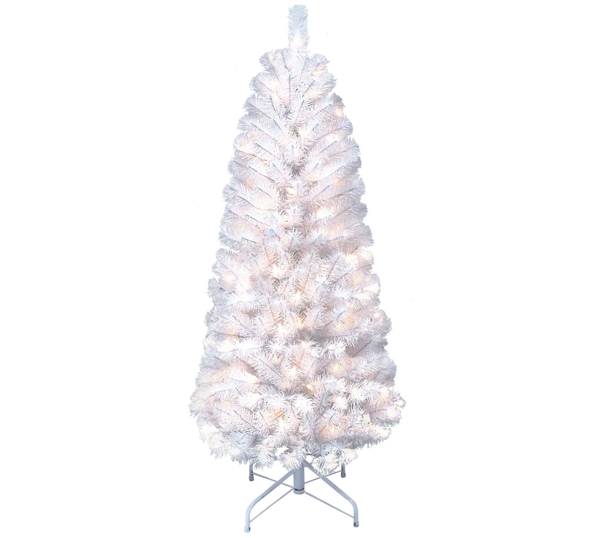 Puleo Pre-Lit 4.5' White Pencil Northern Fir Ch ristmas Tree