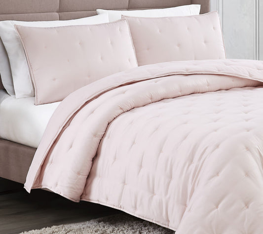 Badgley Mischka Home Tufted Matte SatinF/Q Quilt Set