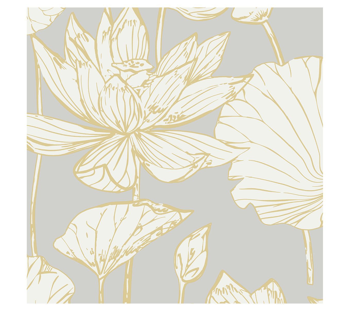 Seabrook Designs Water Lily Floral Unpasted Wal lpaper