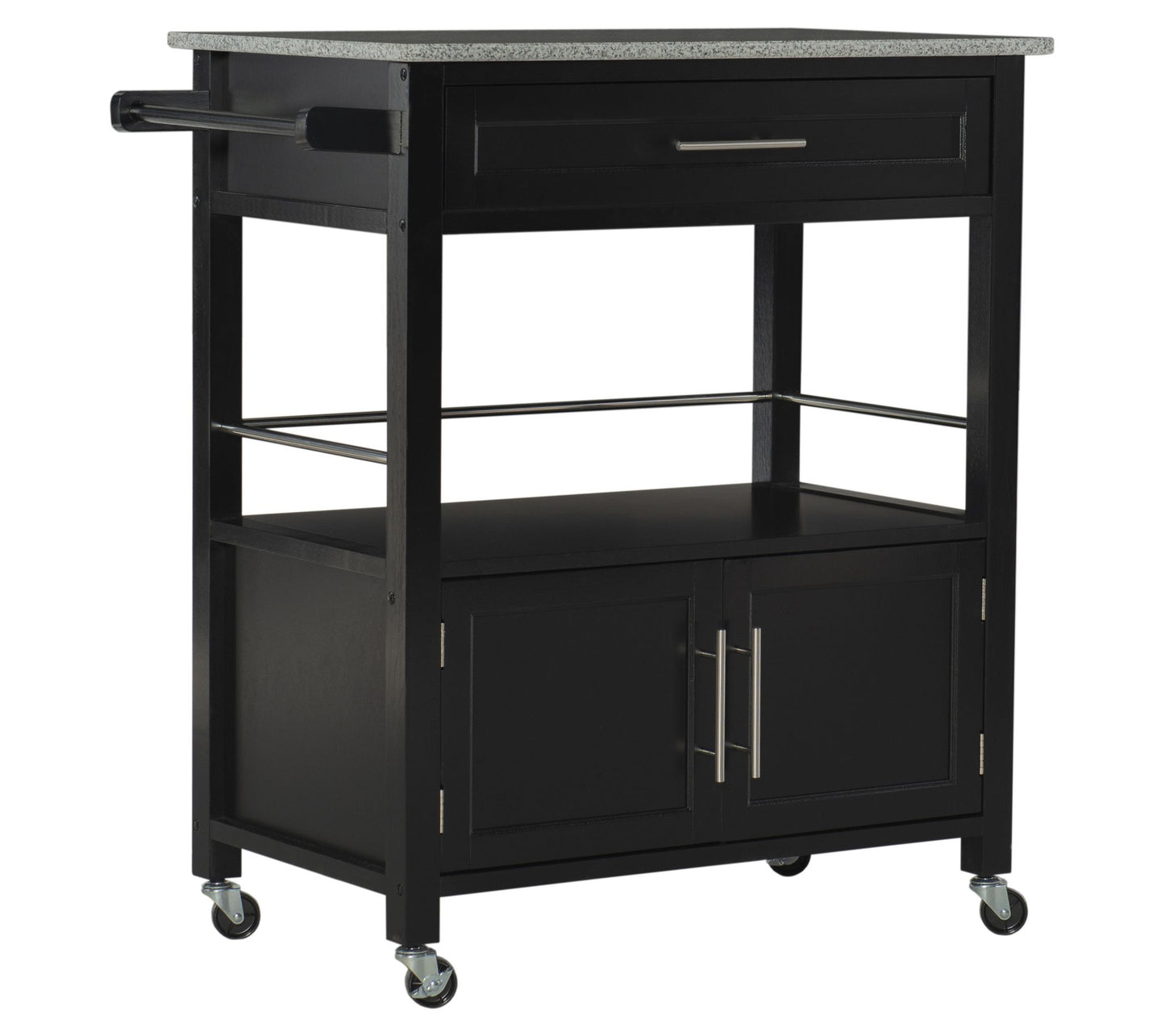 Linon Home Colby Kitchen Cart with Granite Top & Drawer