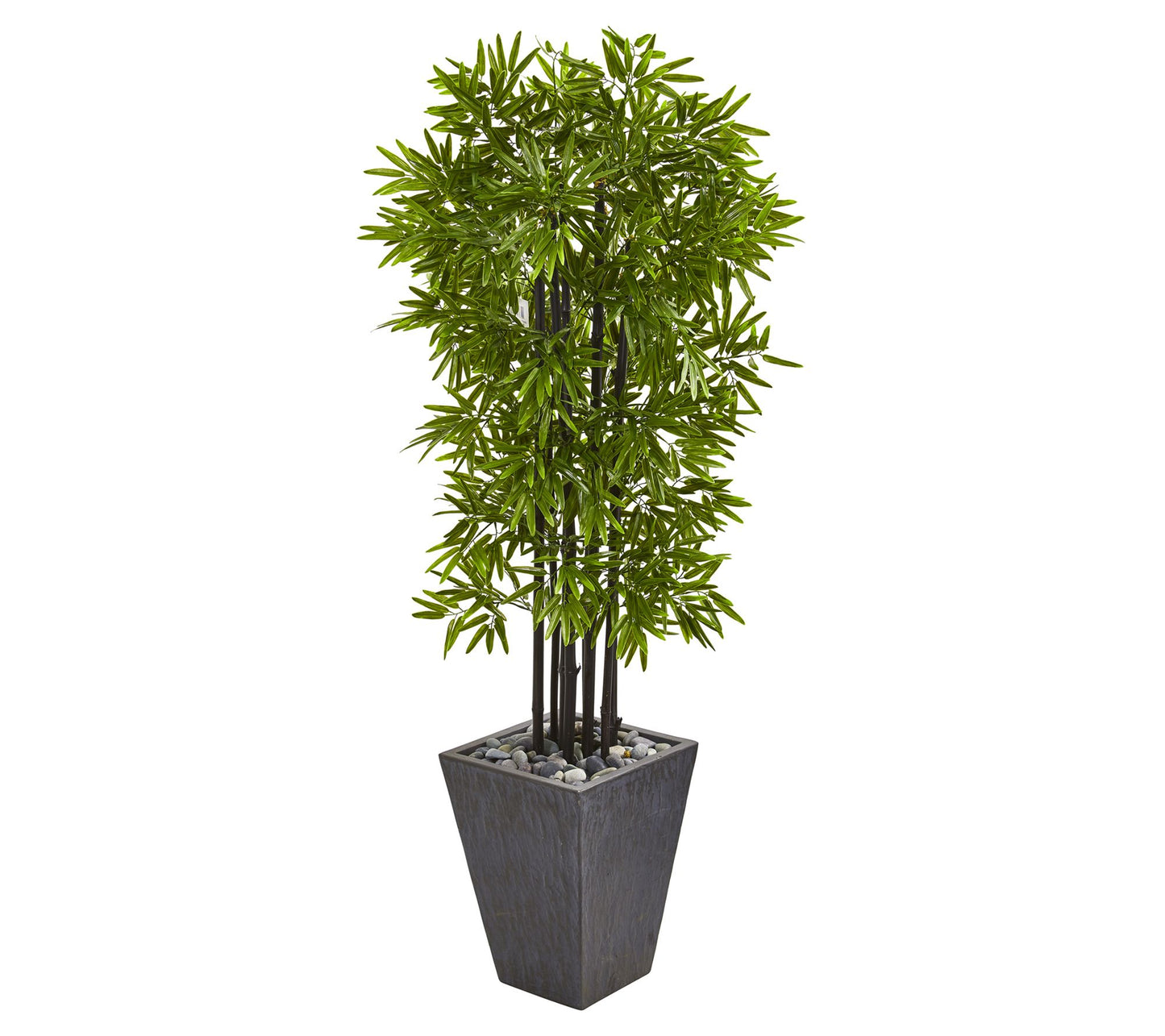 Nearly Natural 61in. Bamboo in Slate Planter UV Resistant