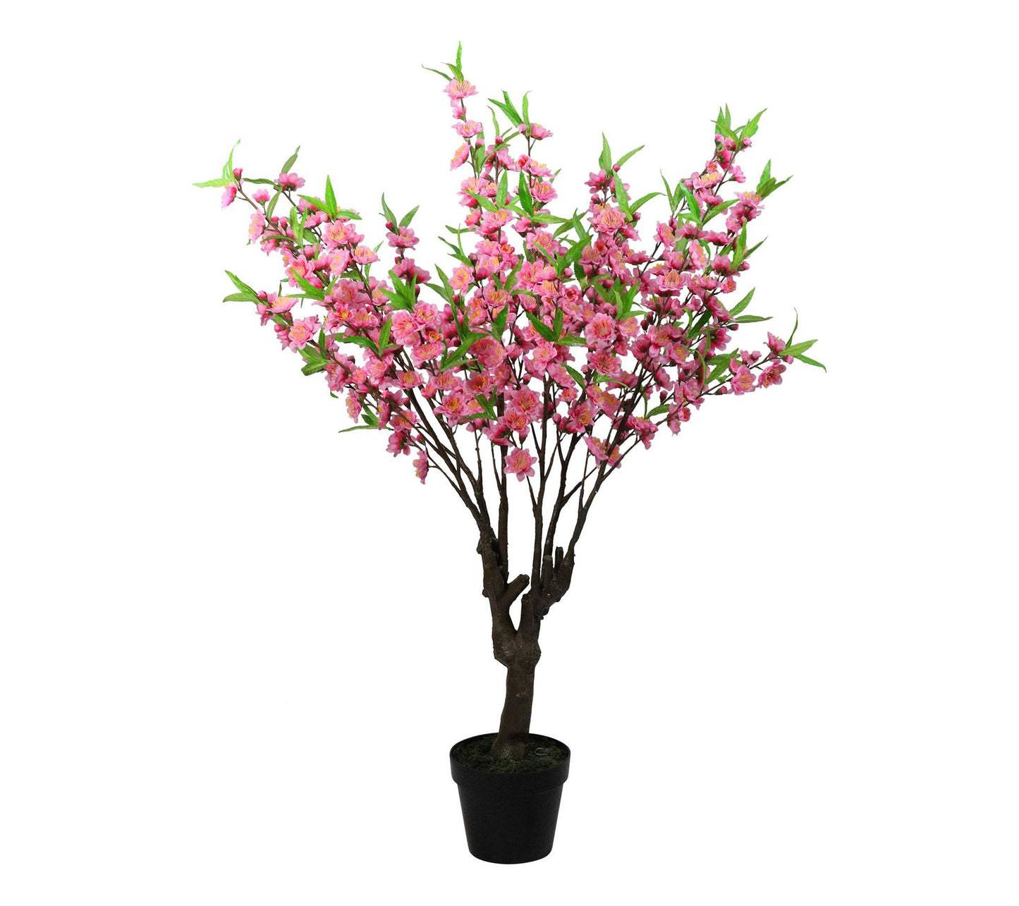 Northlight 43.5" Potted Pink & Green Floral Peach Blossom Tree