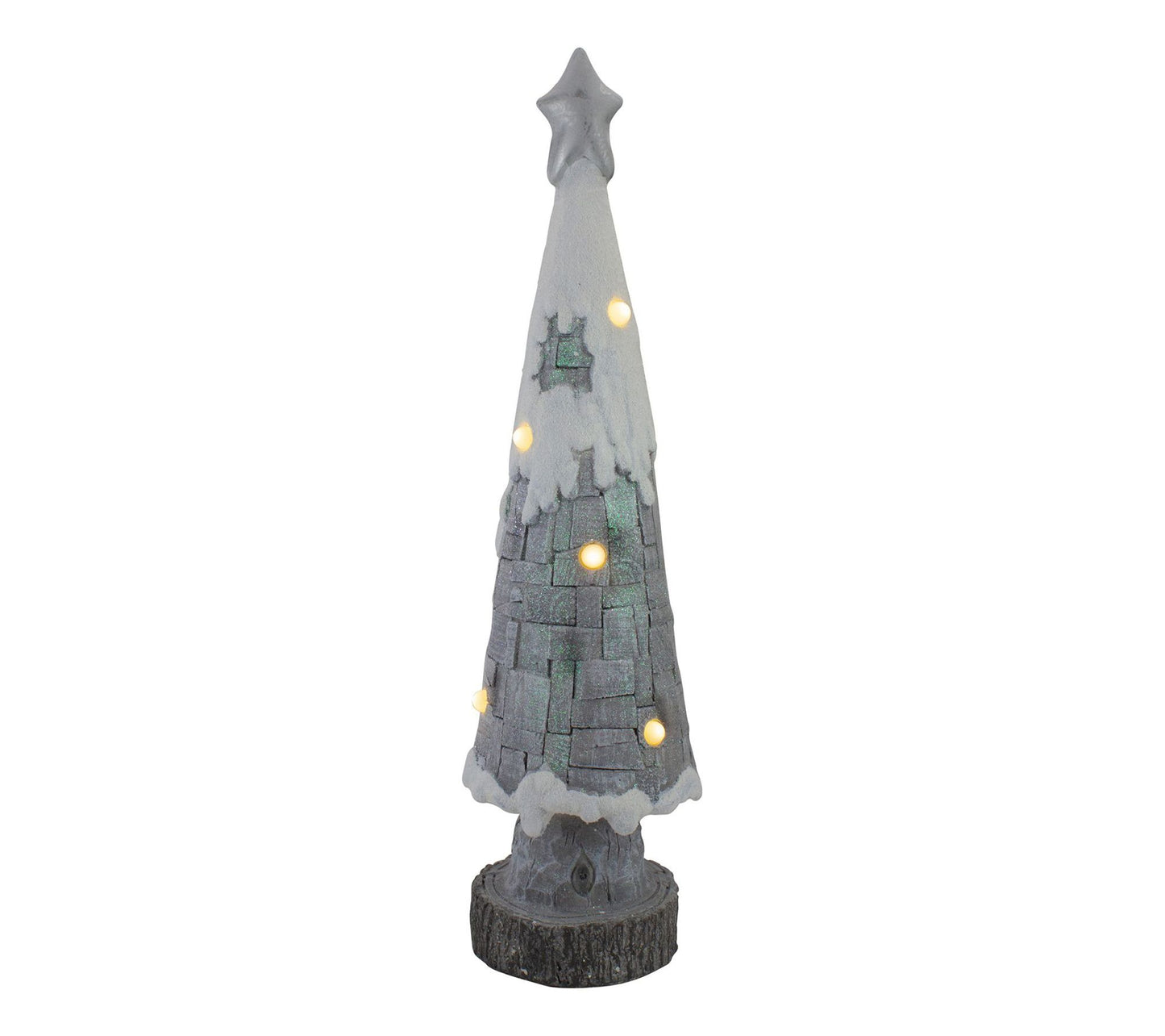Northlight 29" LED Lighted Gray and White Tabletop Tree